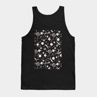 Lovely Pink Witchy Doodles. Halloween Seamless Pattern Tank Top